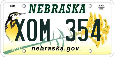 NE license plate XOM354