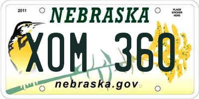 NE license plate XOM360