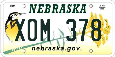 NE license plate XOM378