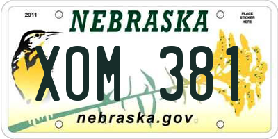 NE license plate XOM381