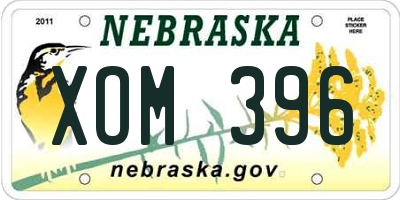 NE license plate XOM396
