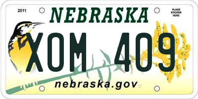 NE license plate XOM409