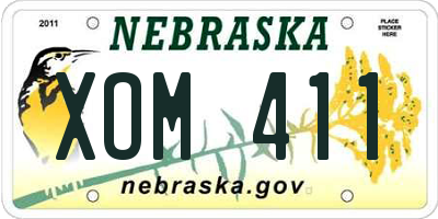 NE license plate XOM411