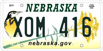 NE license plate XOM416