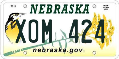 NE license plate XOM424