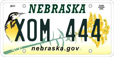 NE license plate XOM444