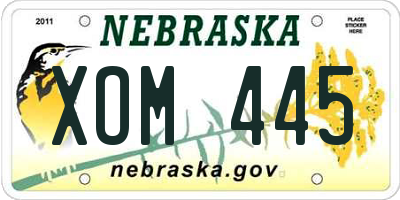 NE license plate XOM445