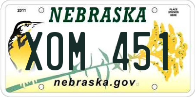 NE license plate XOM451