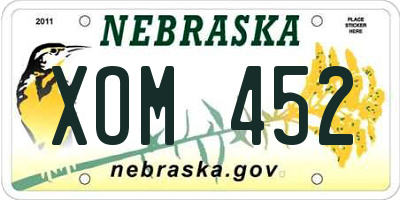 NE license plate XOM452