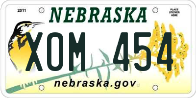 NE license plate XOM454