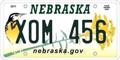 NE license plate XOM456