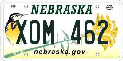 NE license plate XOM462