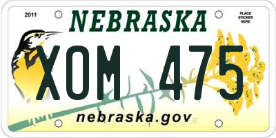 NE license plate XOM475