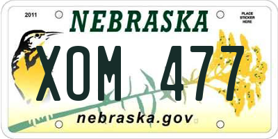 NE license plate XOM477