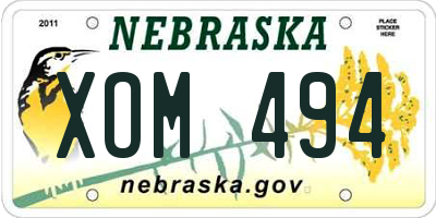 NE license plate XOM494