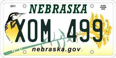 NE license plate XOM499