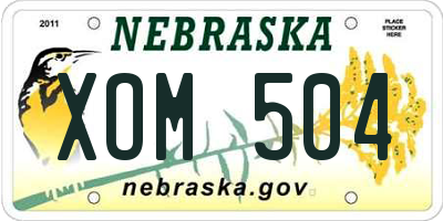 NE license plate XOM504