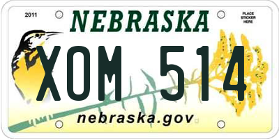 NE license plate XOM514