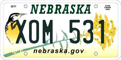 NE license plate XOM531