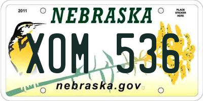 NE license plate XOM536