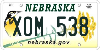 NE license plate XOM538