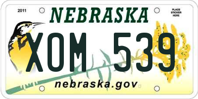 NE license plate XOM539