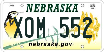 NE license plate XOM552