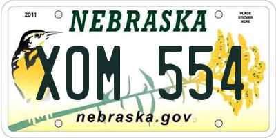 NE license plate XOM554