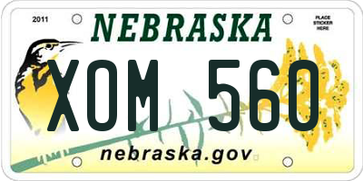 NE license plate XOM560
