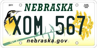 NE license plate XOM567