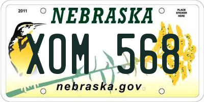NE license plate XOM568
