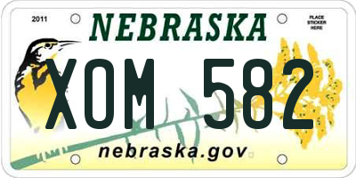 NE license plate XOM582