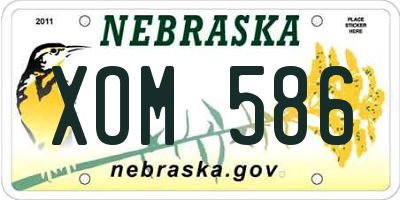 NE license plate XOM586