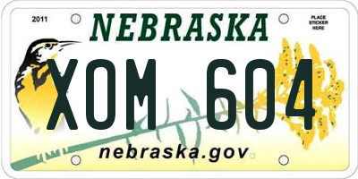 NE license plate XOM604