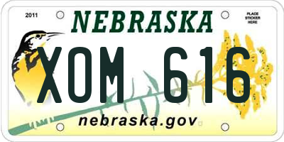 NE license plate XOM616