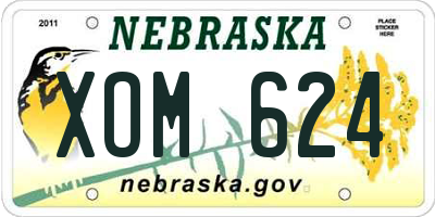 NE license plate XOM624