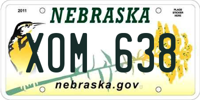 NE license plate XOM638