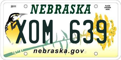 NE license plate XOM639