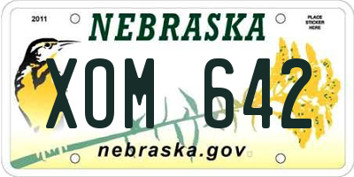 NE license plate XOM642