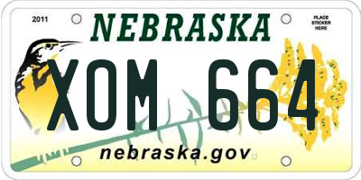 NE license plate XOM664