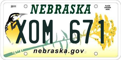 NE license plate XOM671