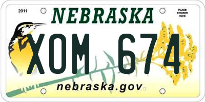 NE license plate XOM674