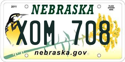 NE license plate XOM708