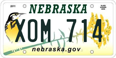 NE license plate XOM714
