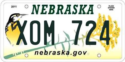 NE license plate XOM724