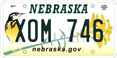 NE license plate XOM746