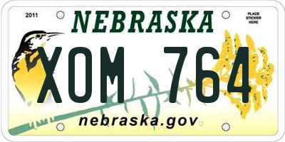 NE license plate XOM764