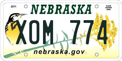 NE license plate XOM774