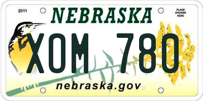 NE license plate XOM780