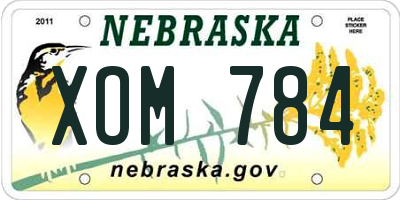 NE license plate XOM784